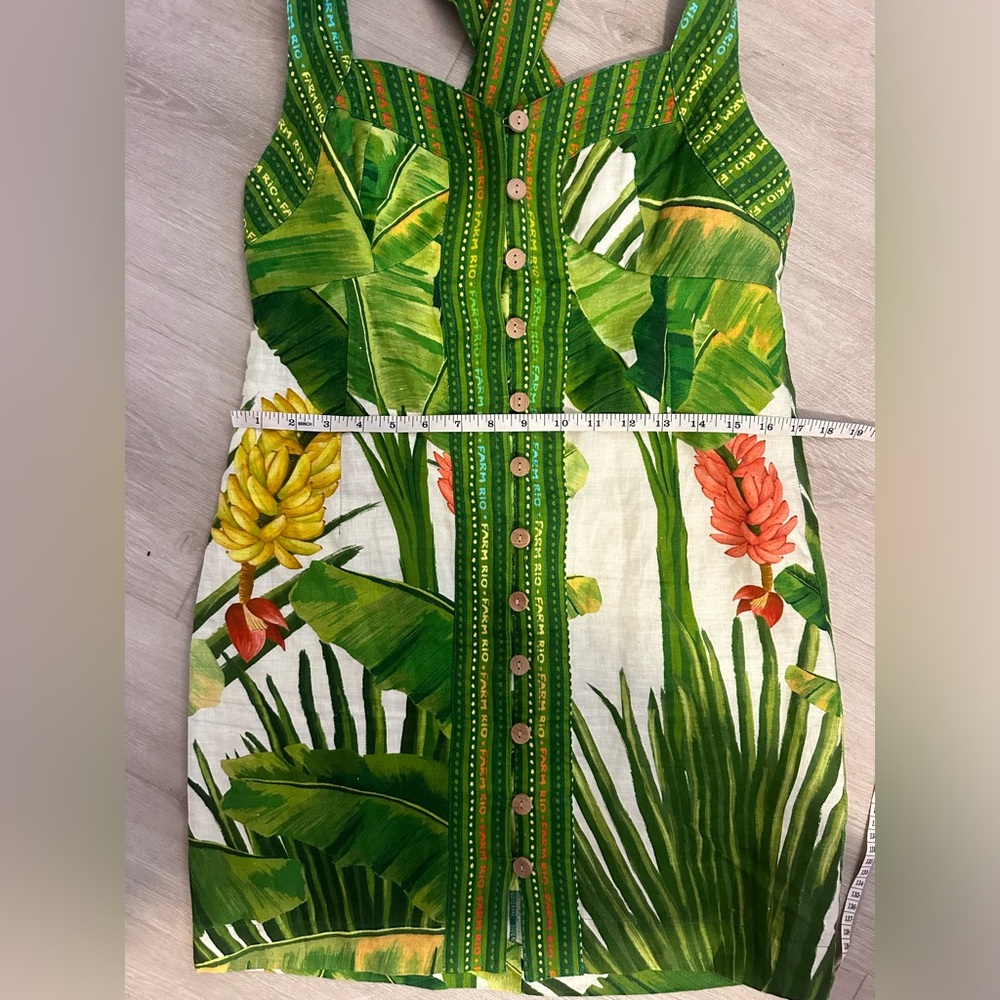 FARM Rio Fresh Forest Scarf Button Down Mini Dres Size M - Picture 8 of 10